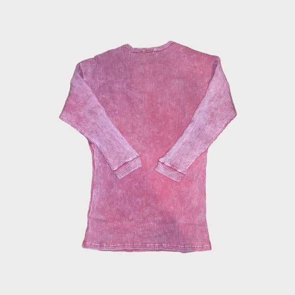 Forever 21 Mineral Wash Waffle Knit Mini Pink Dress - Picture 7 of 8